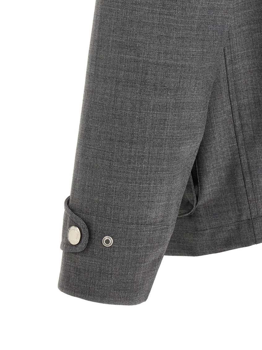 Grey Shirt Collar Jacket
