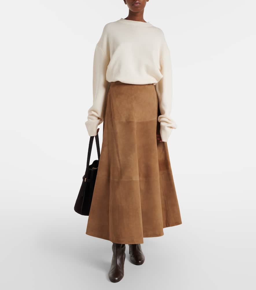Varda suede midi skirt