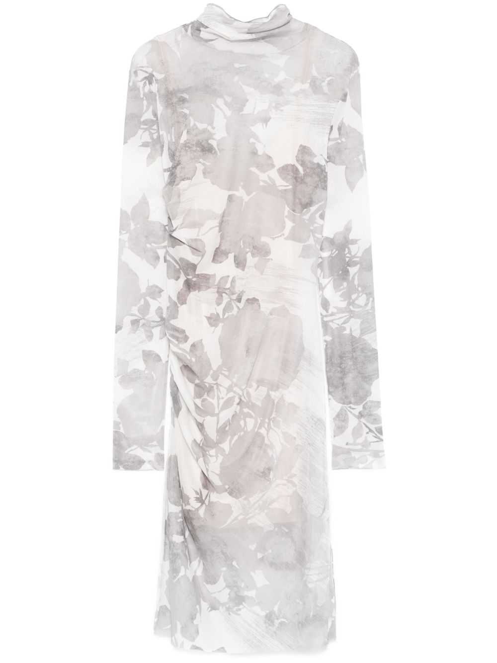 Floral-print mini dress - Grey