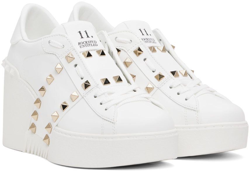 Valentino Garavani White Wedge Sneakers