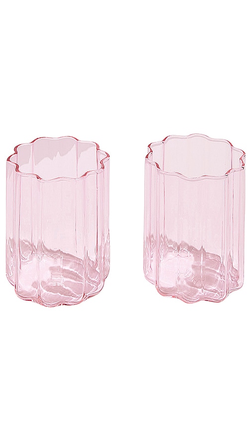 Fazeek GLÄSER-SET WAVE GLASS SET OF 2 IN PINK in Pink