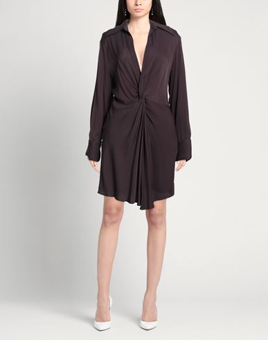 Woman Mini dress Chocolate brown Size XS Viscose
