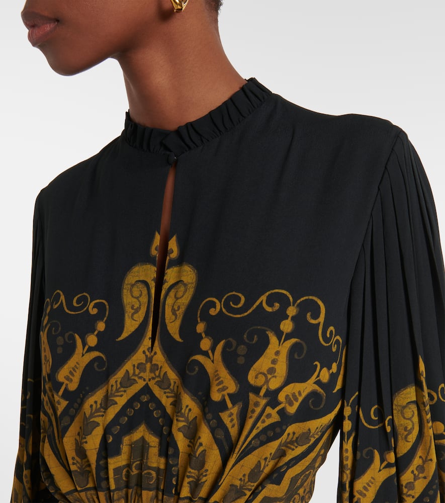 Printed crêpe jersey gown