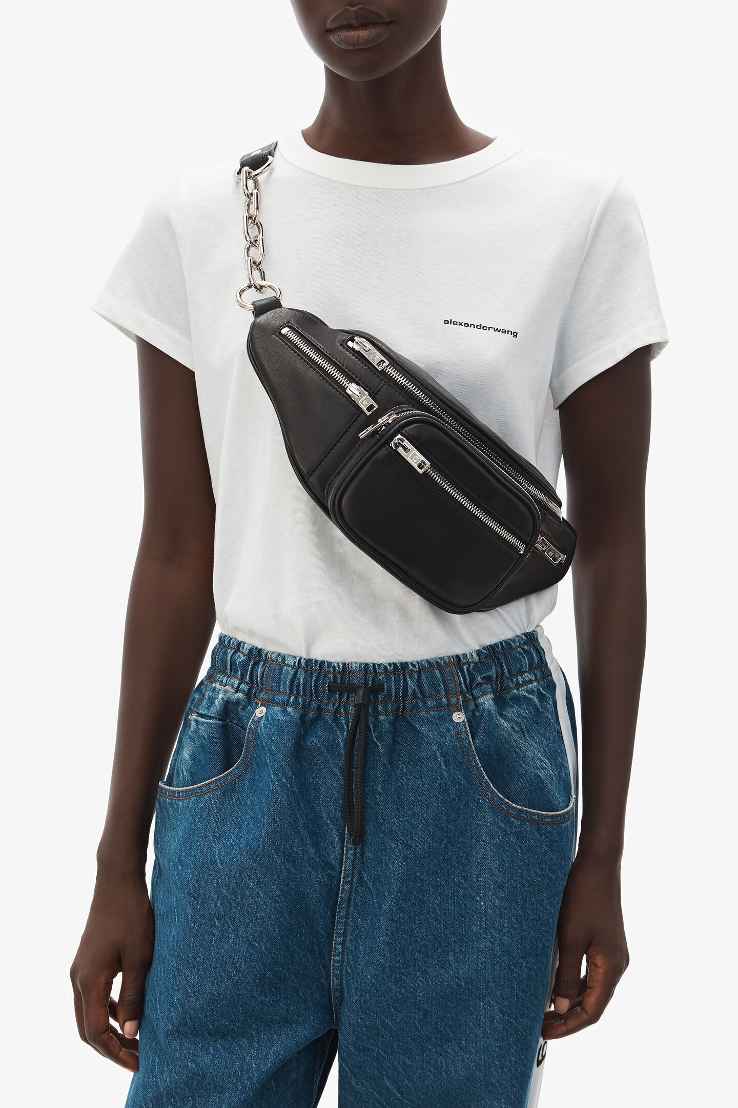 Women's Attica Fanny Pack in Leather Black