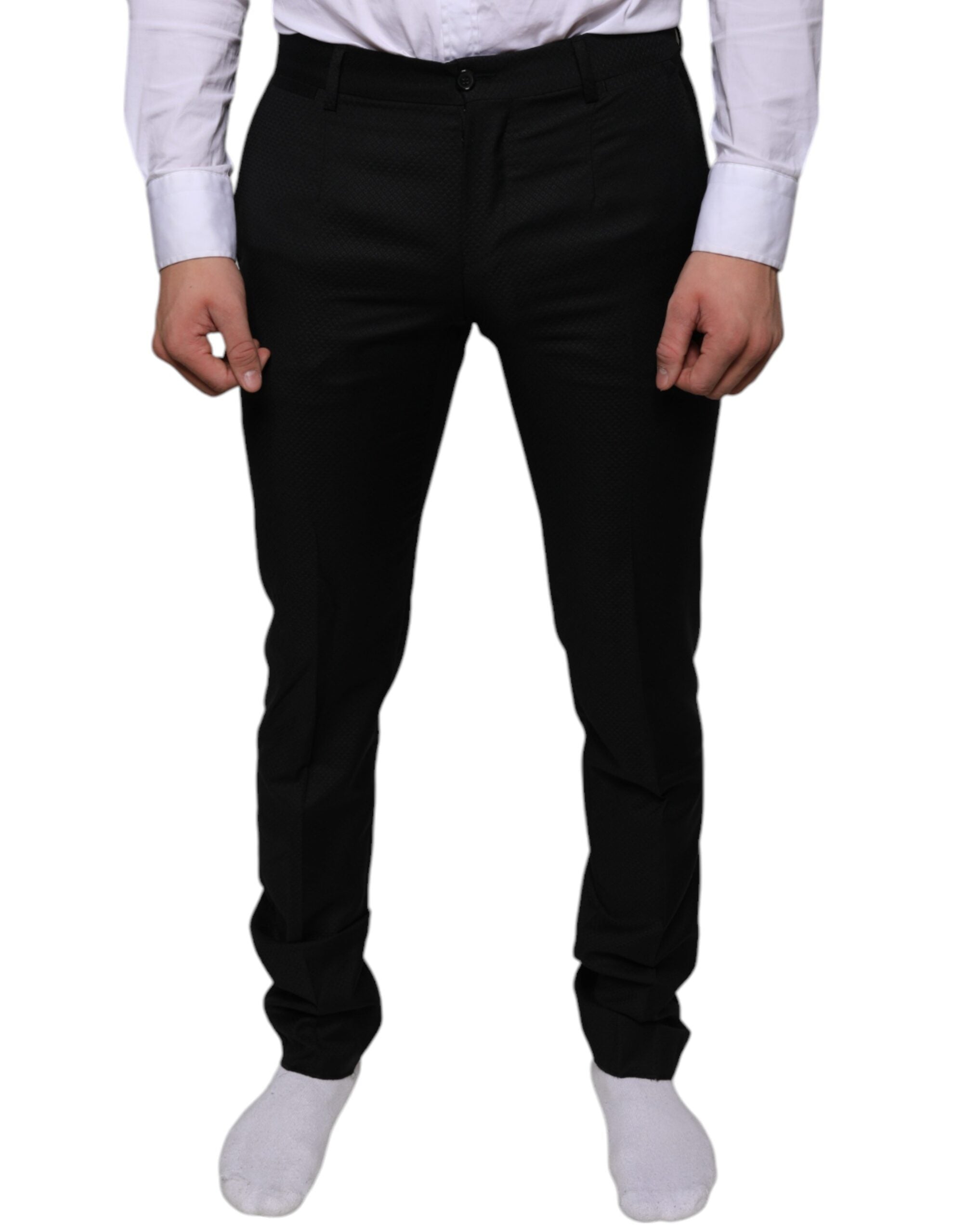 Virgin Wool Trousers — Black