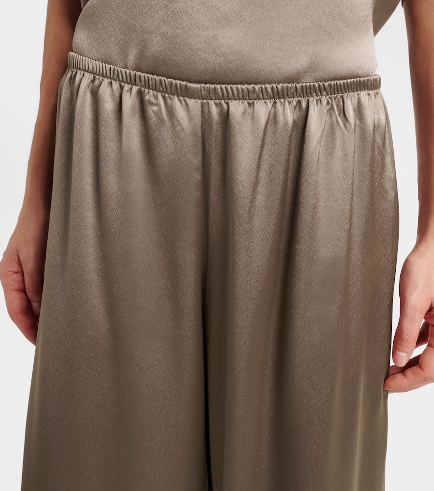 Barb satin wide-leg pants