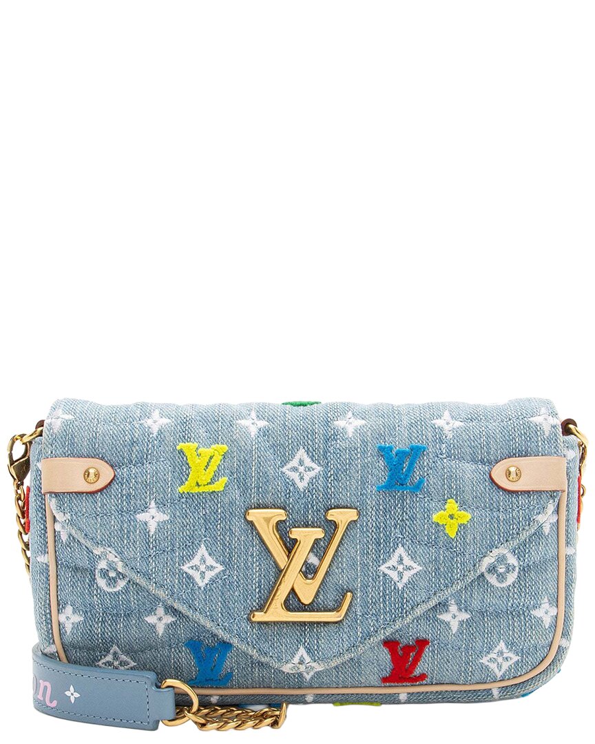 Denim New Wave Chain Pochette (Authentic Pre-Loved)