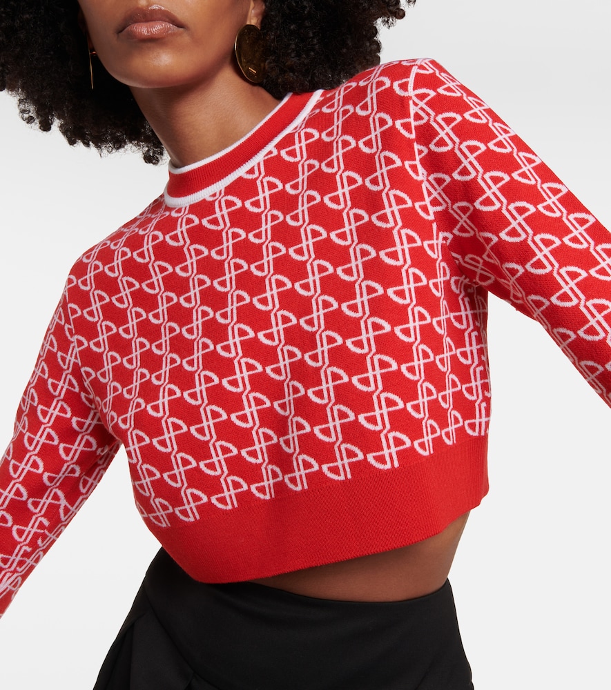 Logo jacquard wool sweater