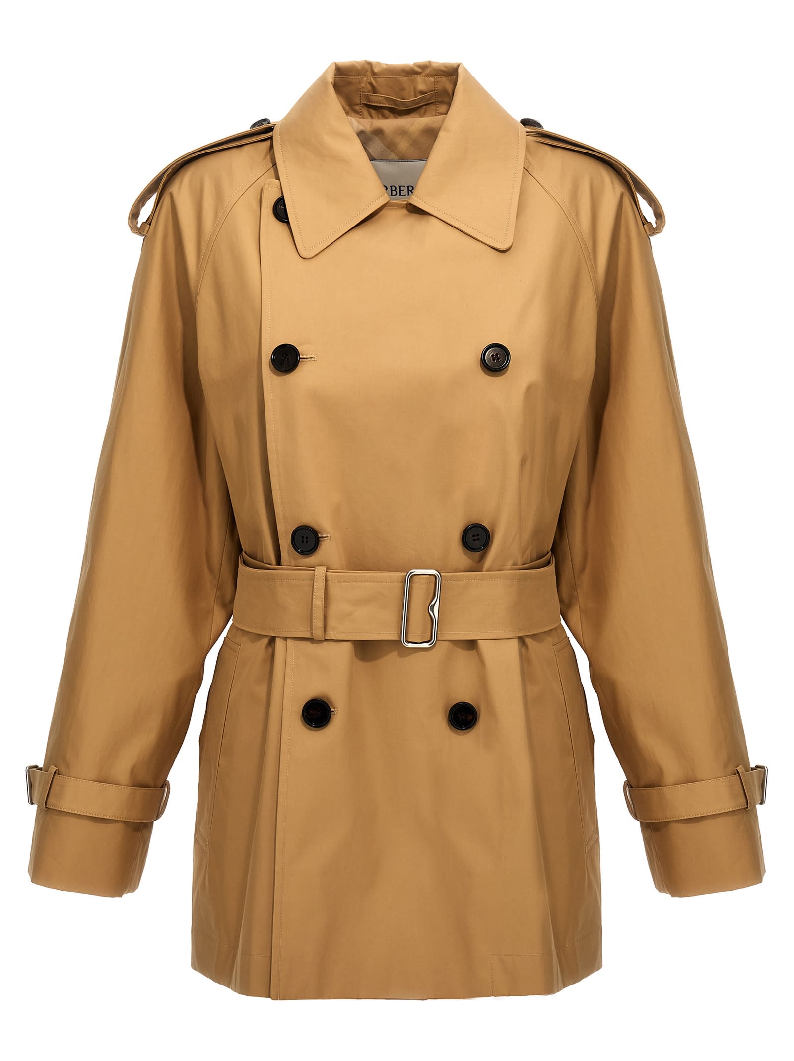 Double-Breasted Short Trench Coat