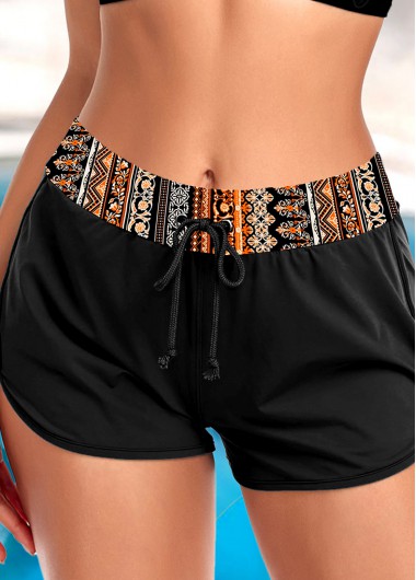 Modlily Plus Mid Waisted Black Swim Shorts - 3X