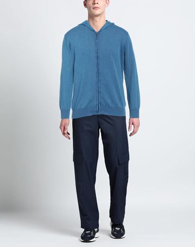 Cashmere Company Man Cardigan Azure Size 46 Cotton