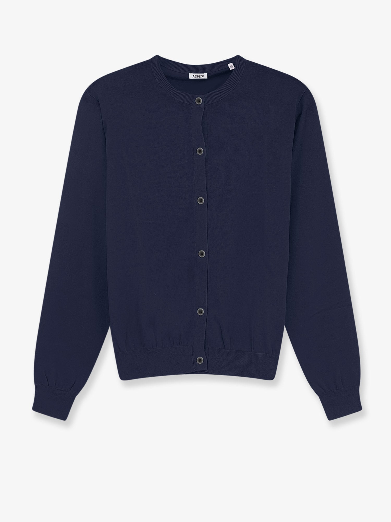 Button-Front Cotton Cardigan — Navy