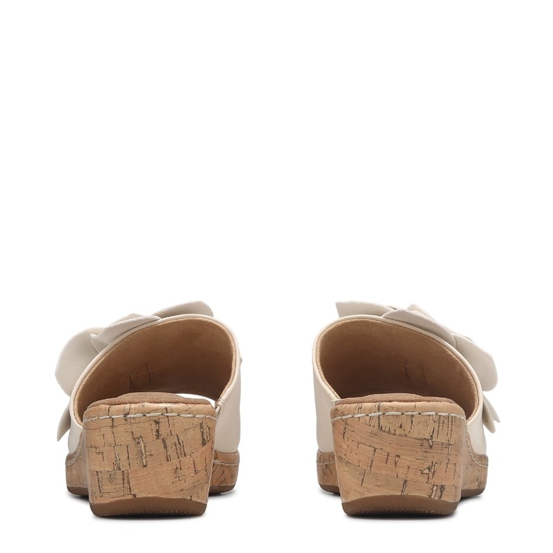 B. O.C. Women's Stephanie Flower Wedge Sandals (White)