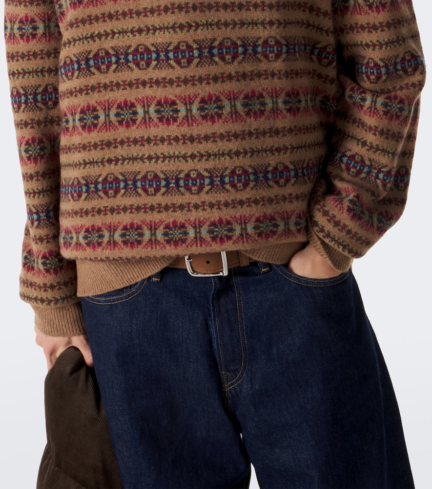 Fair Isle wool half-zip sweater
