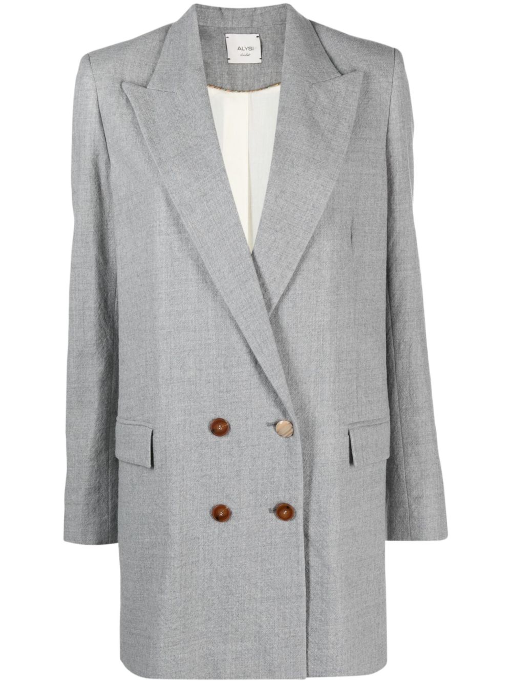 Double-breasted virgin wool coat - Grey