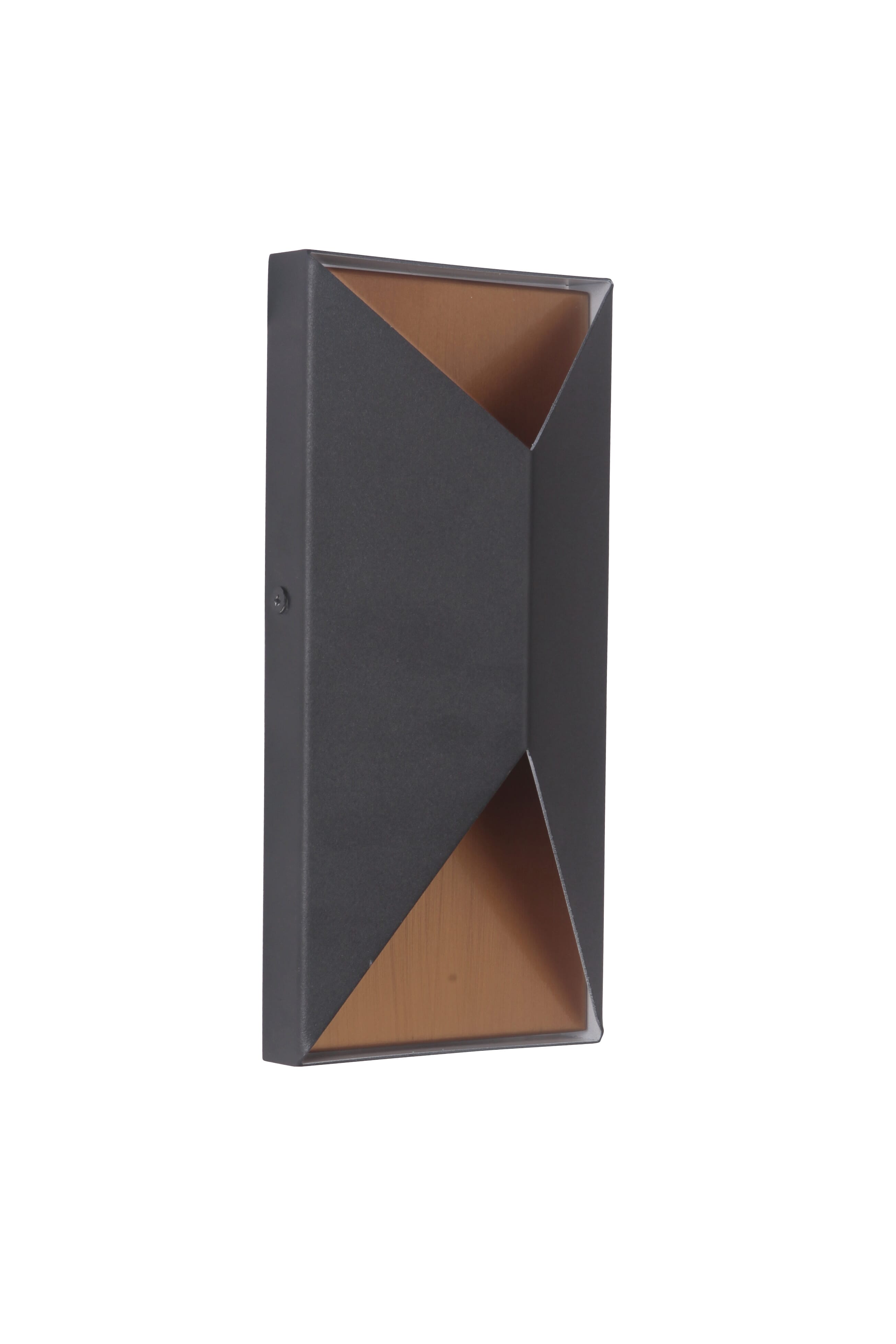 Textured Black Satin Brass LED Outdoor Pocket Sconce from the Peak Collection