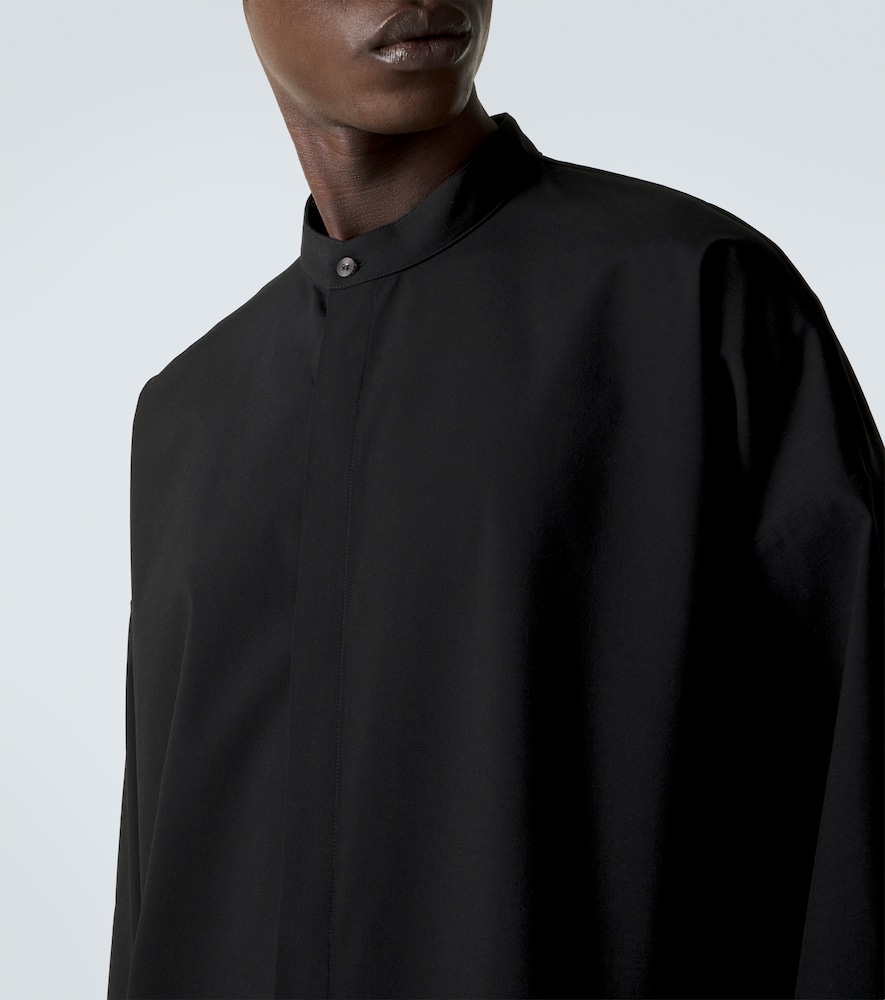 Oversized cotton and wool shirt