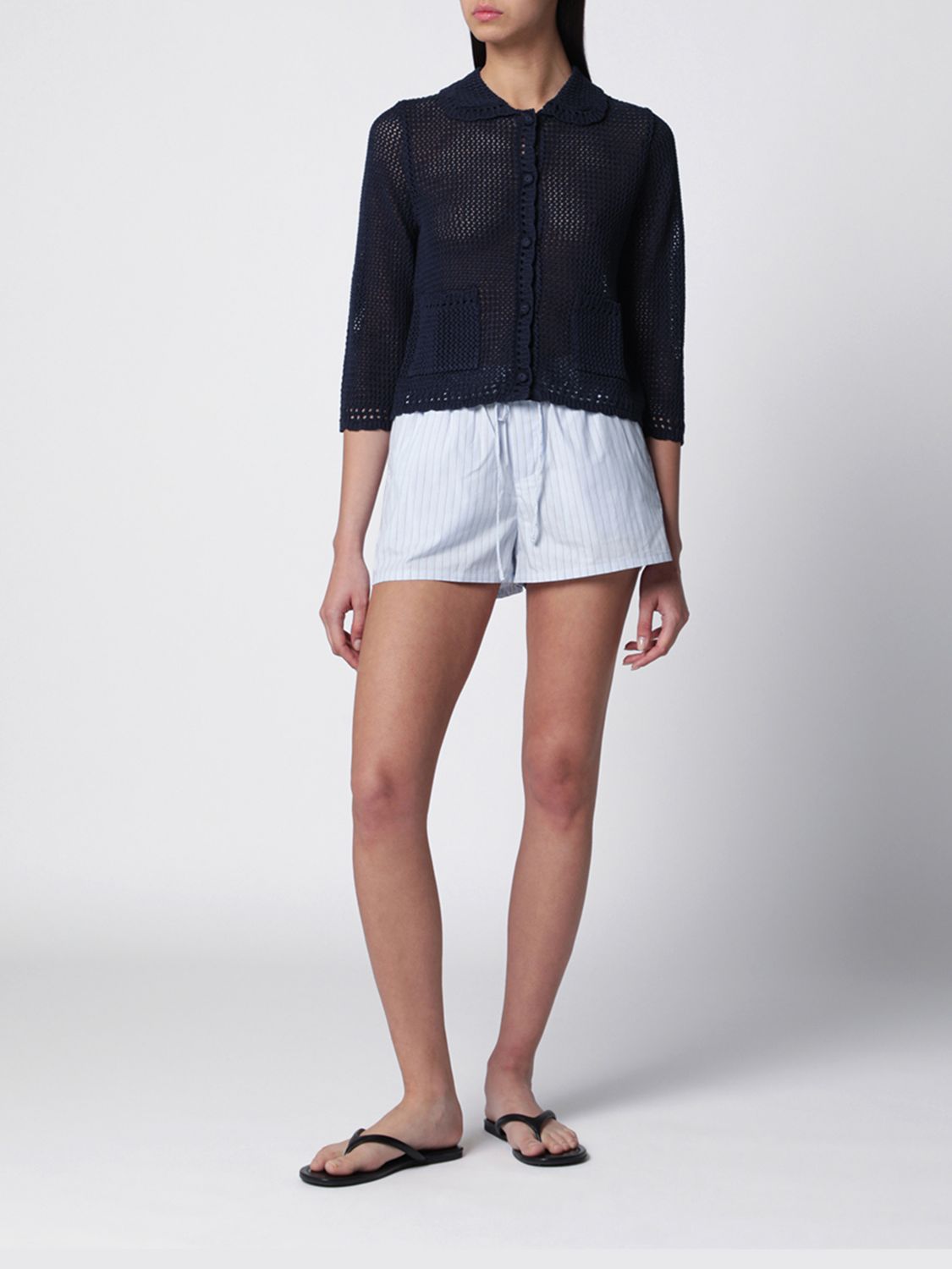 Linen And Cotton Blend Cardigan