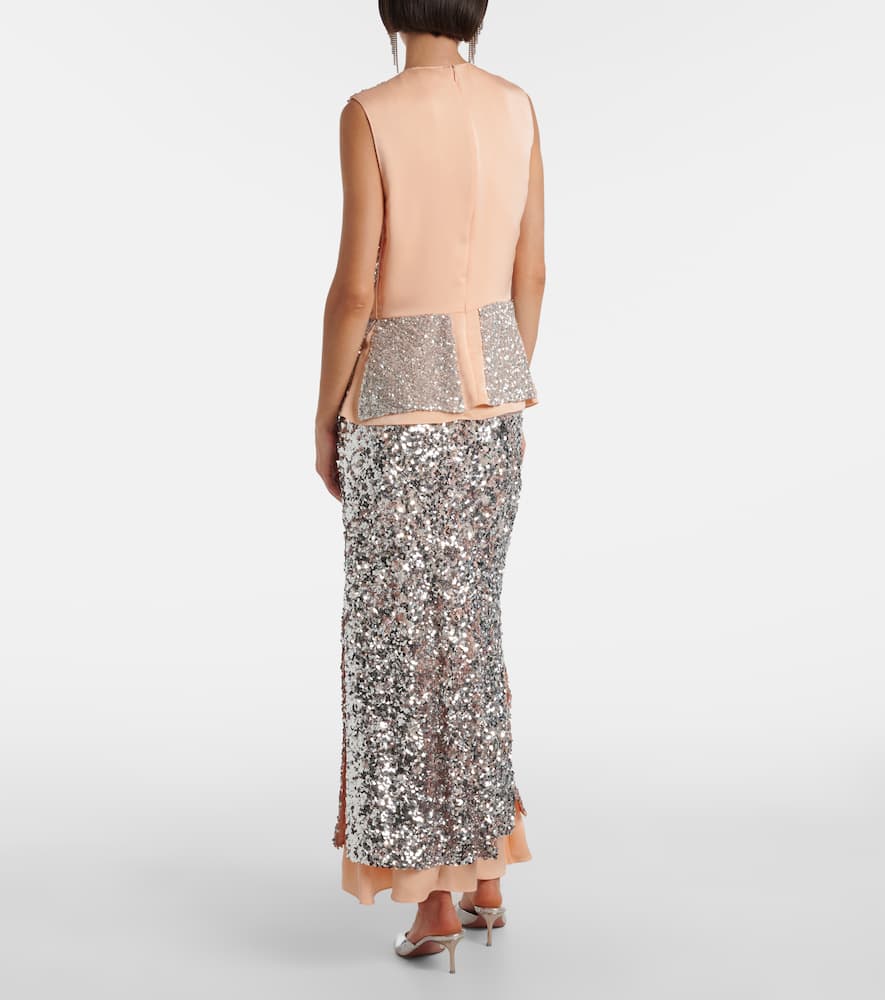 Sequined jersey top