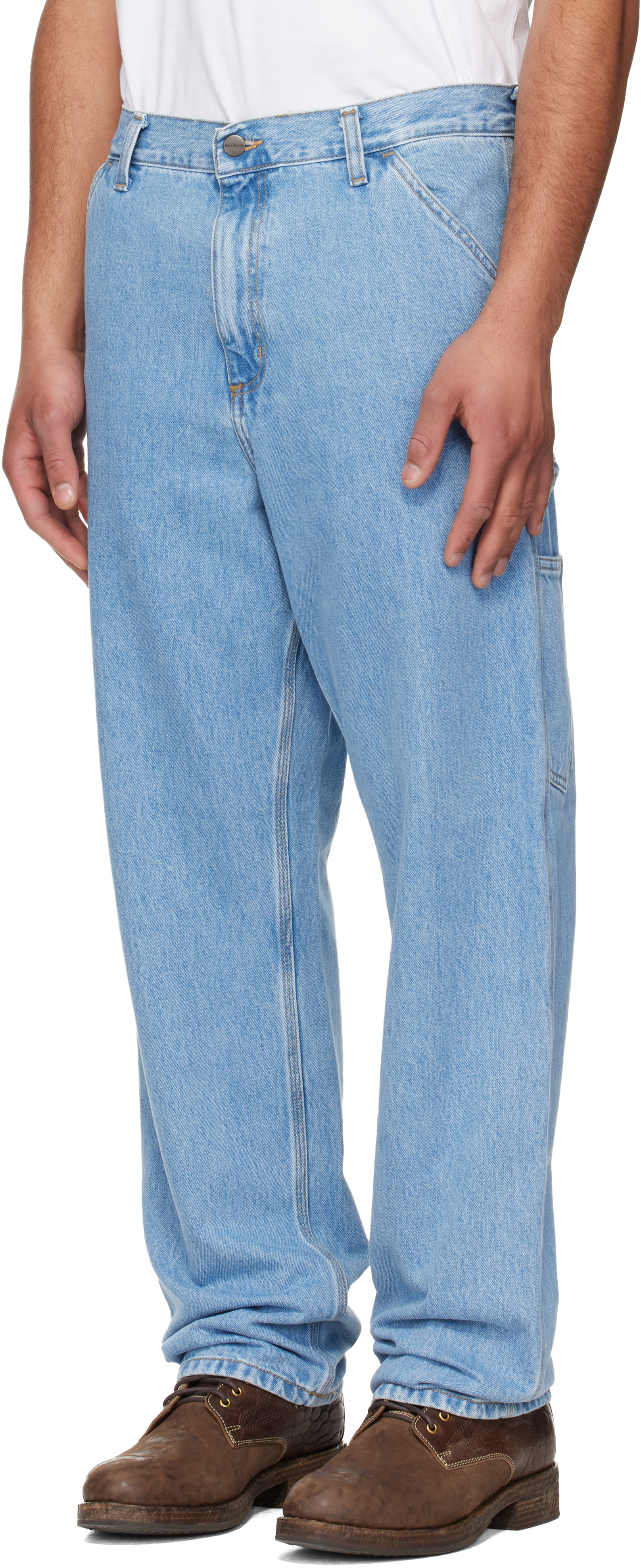 Blue Single Knee Jeans