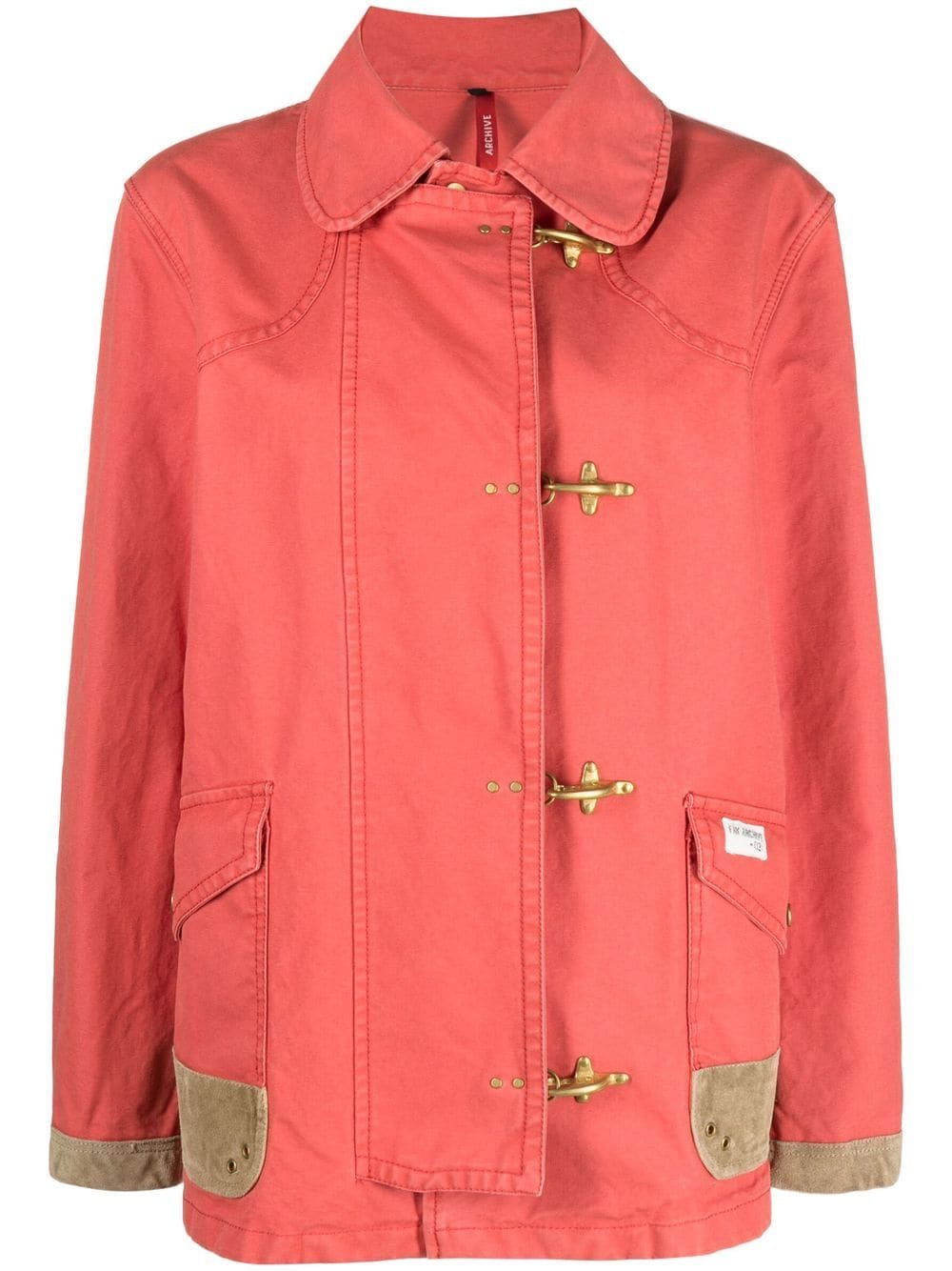 Cotton Hooked Jacket — Coral