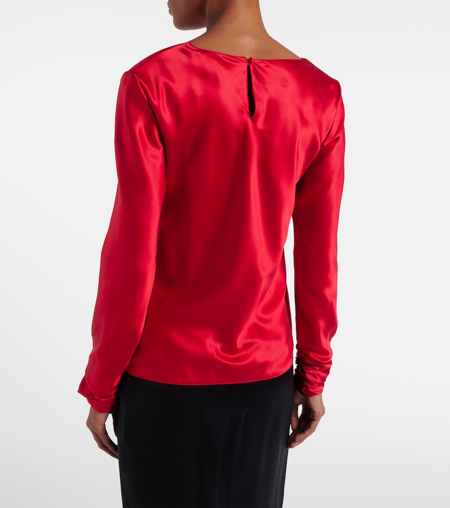 Draped silk satin top