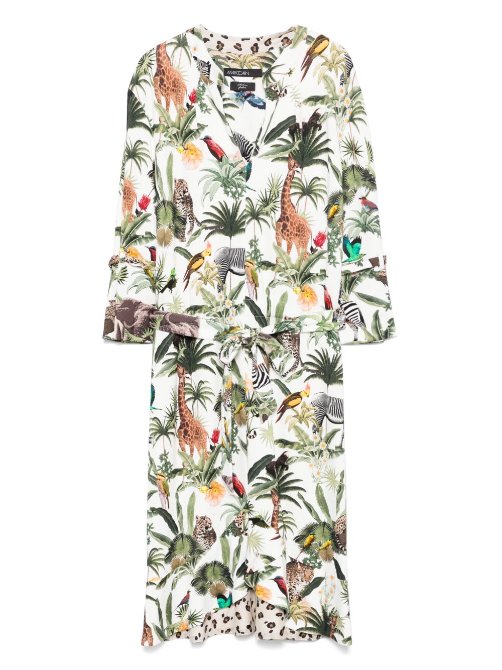 MARCCAIN animal-print midi dress - White