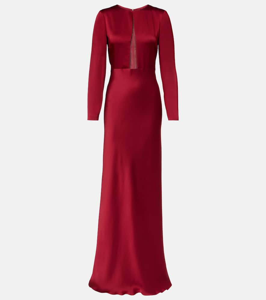 Bird satin maxi dress