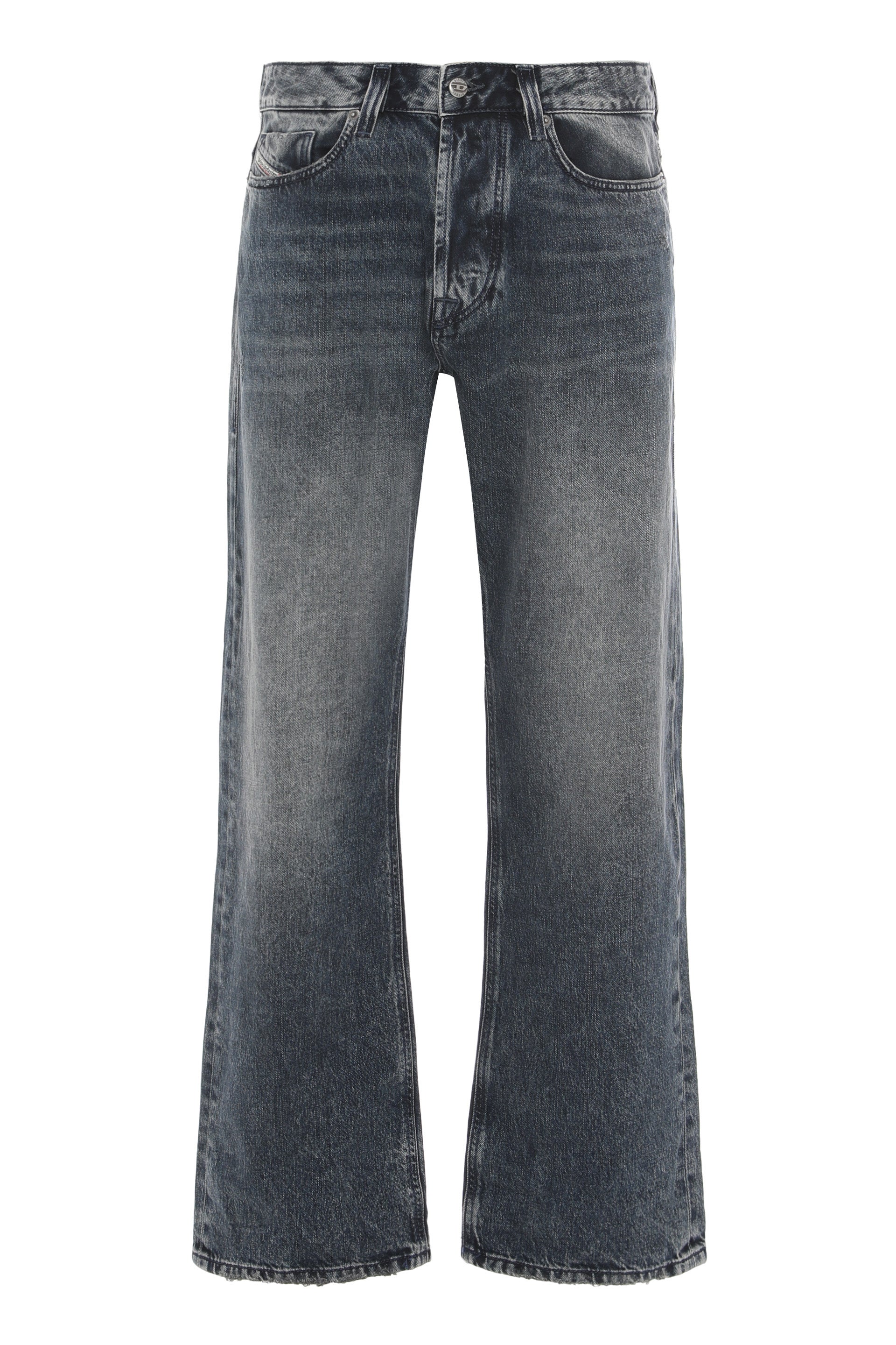 Relaxed Straight-Leg Jeans with Eagle Double-Stitching
