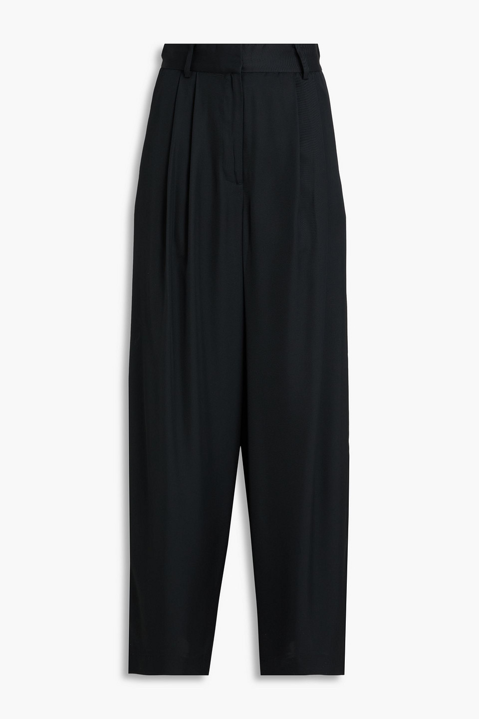 Piscali pleated satin tapered pants - Black - DE 44