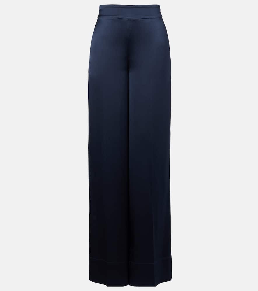 Dijon silk satin wide-leg pants