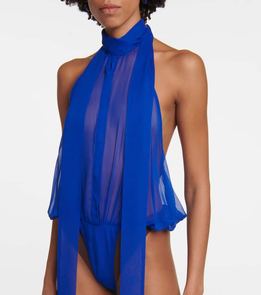 Tie-neck bodysuit