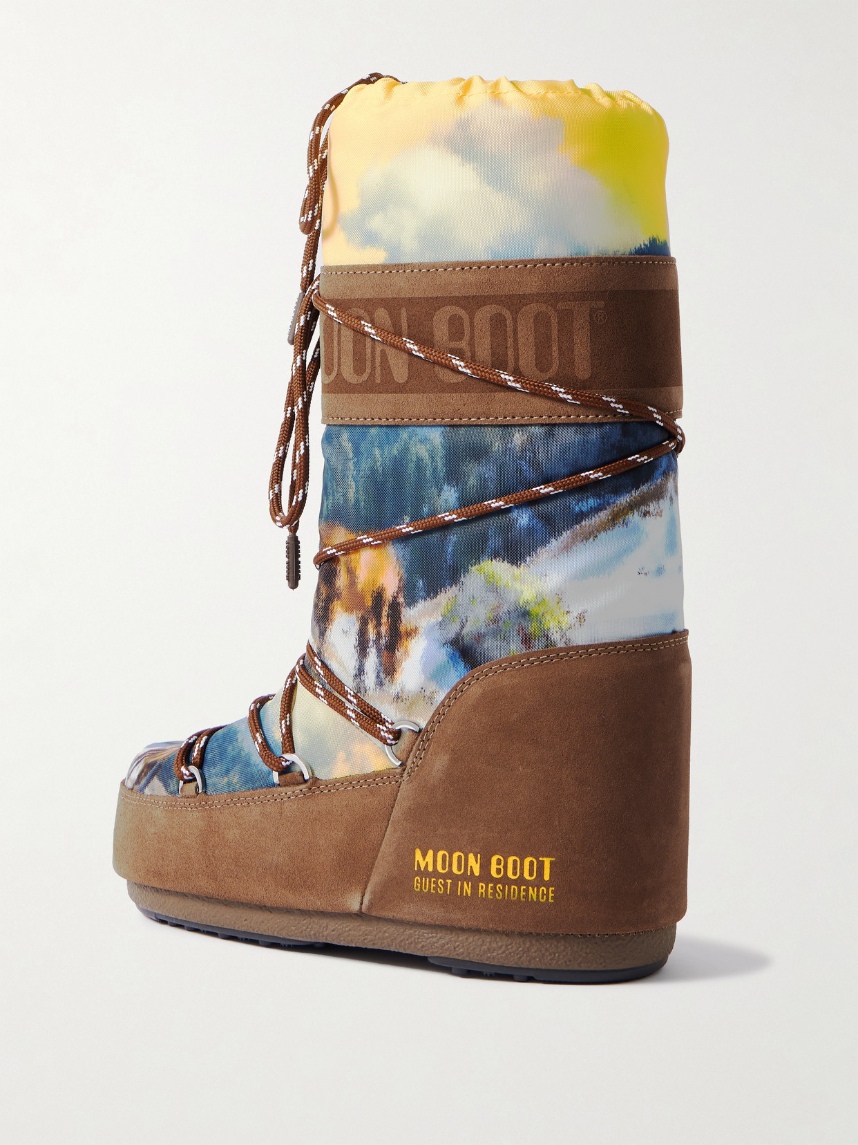 + Guest In Residence Icon Postcard Suede-trimmed Printed Shell Snow Boots - Brown