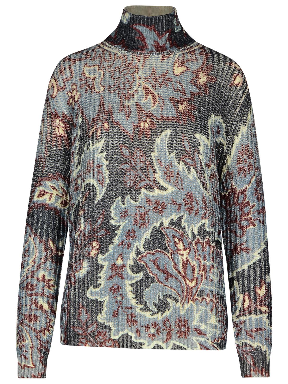 Multicolor Wool Turtleneck Sweater