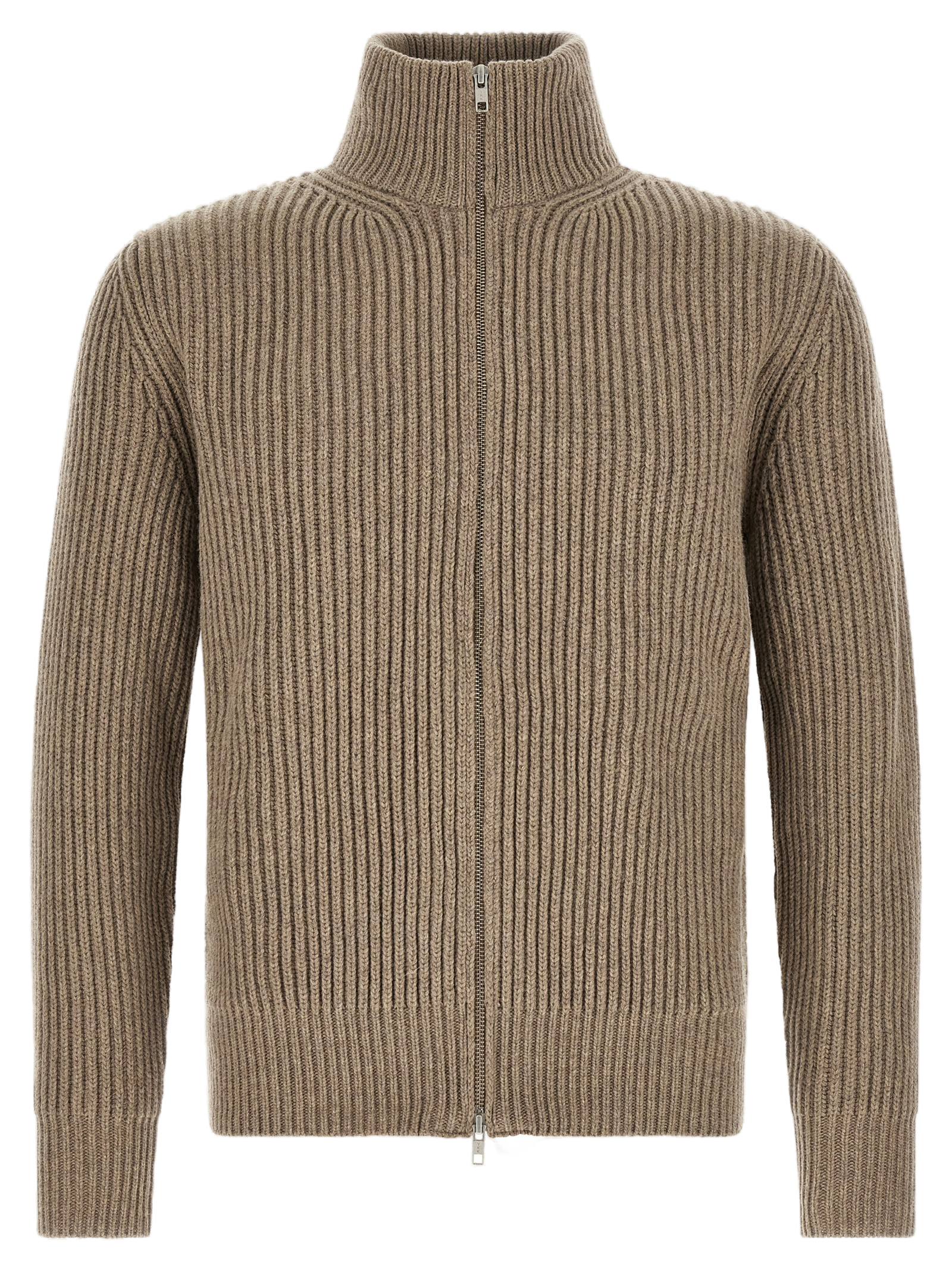 Ribbed Wool Jacket — Beige