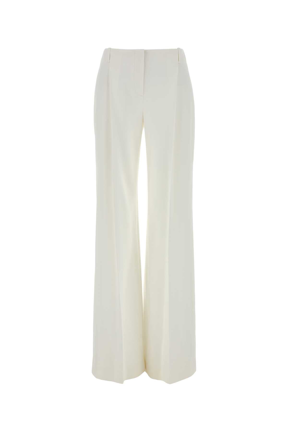 Acetate-Viscose Wide-Leg Trousers — White