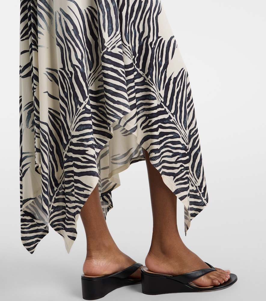Artemis asymmetric zebra-print gown