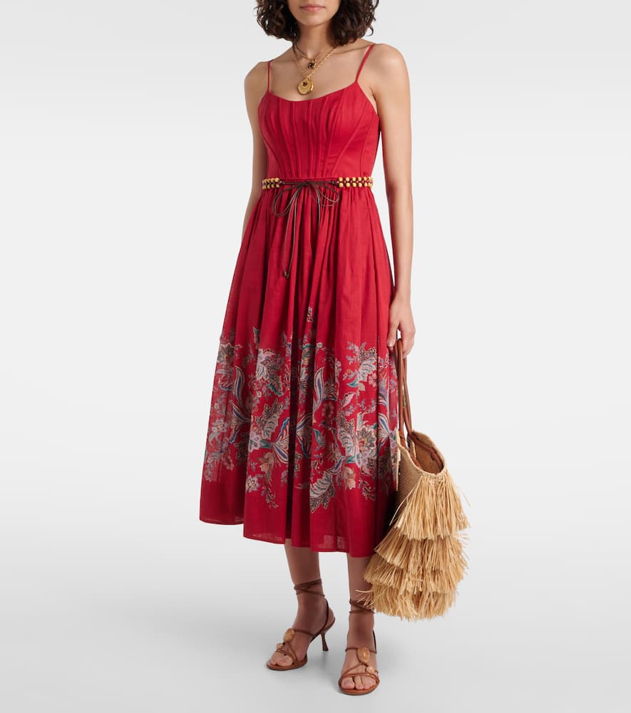Rhiannon gathered paisley cotton midi dress