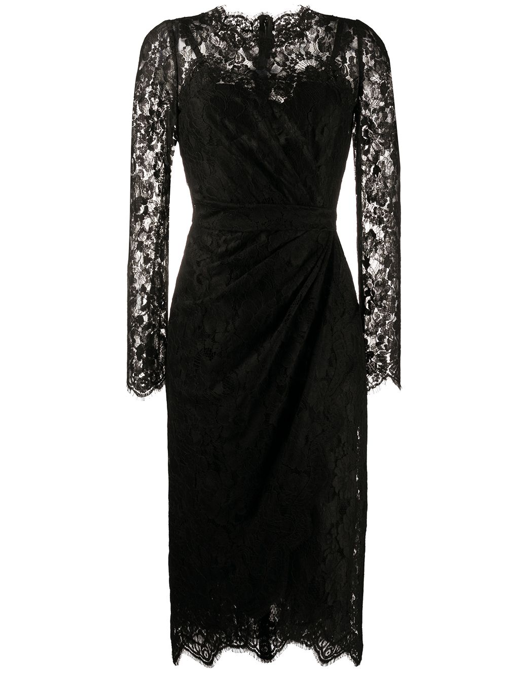 Lace fitted dress - Black