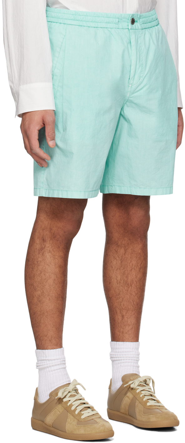 Blue pleated shorts