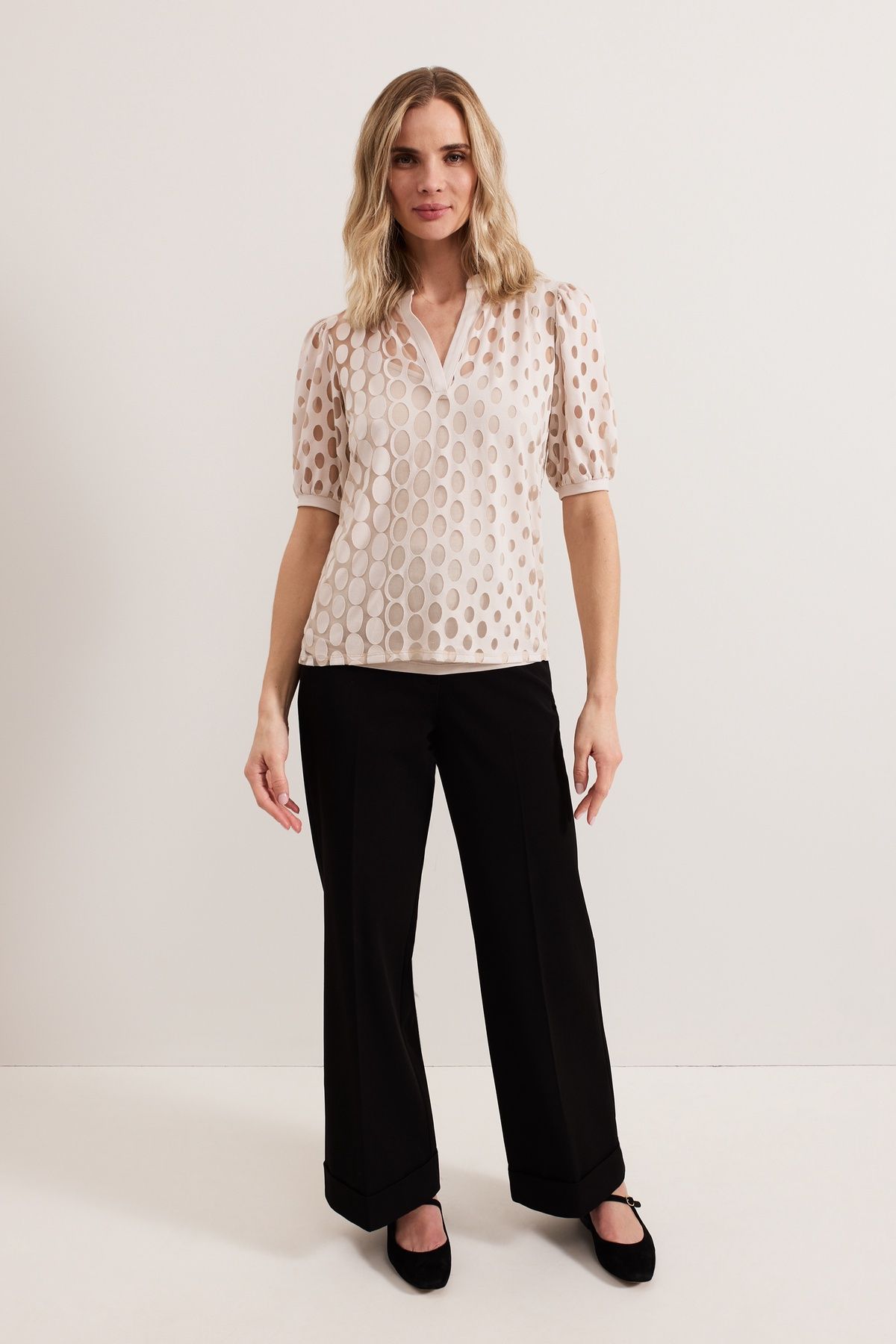 Phase Eight Women's Cleo Burnout Top in Light Beige