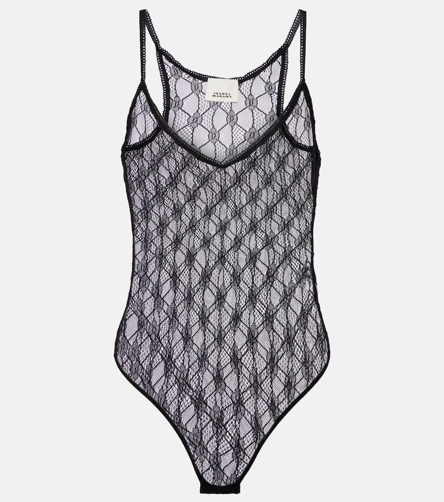 Mildy sheer lace bodysuit