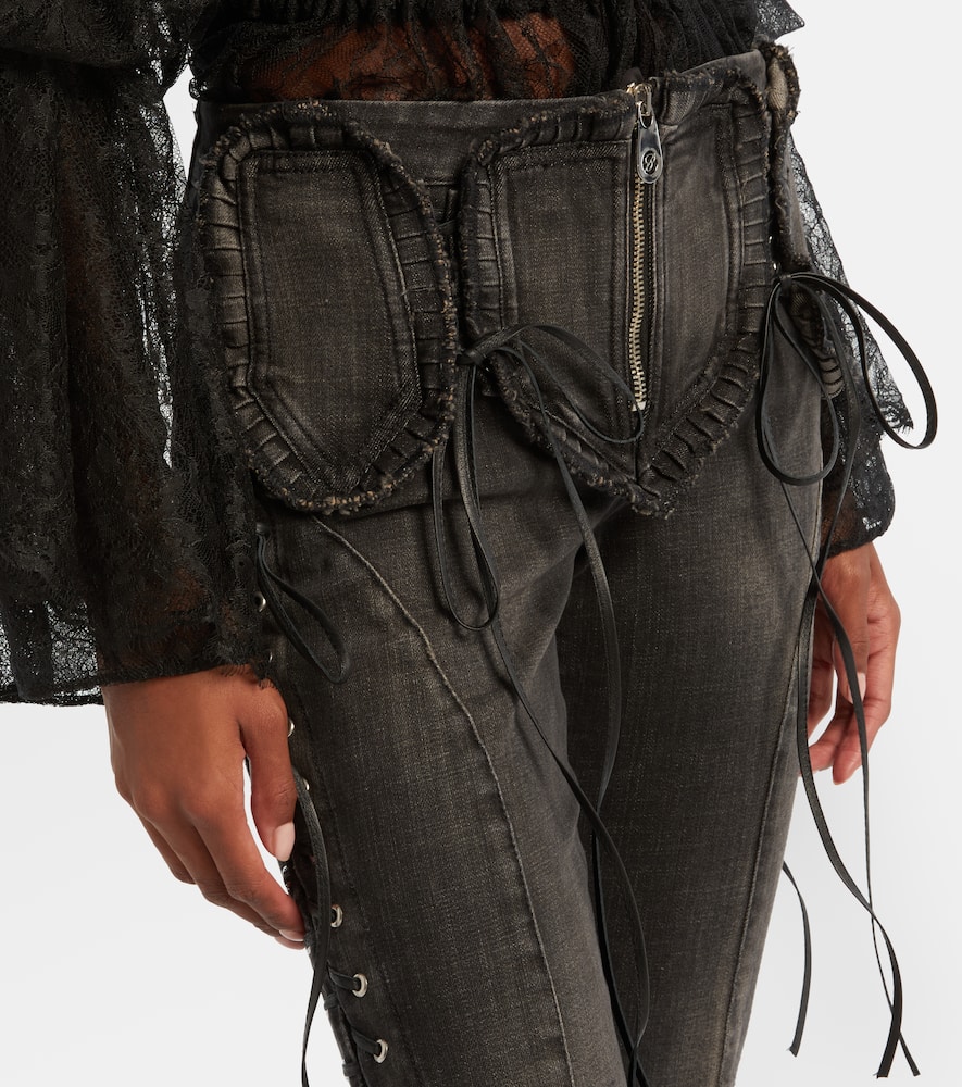 Low-rise slim-fit flared jeans