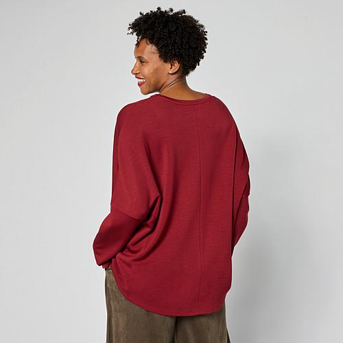 WynneLayers Cloud Knit V-Neck Top - Gray/Grey
