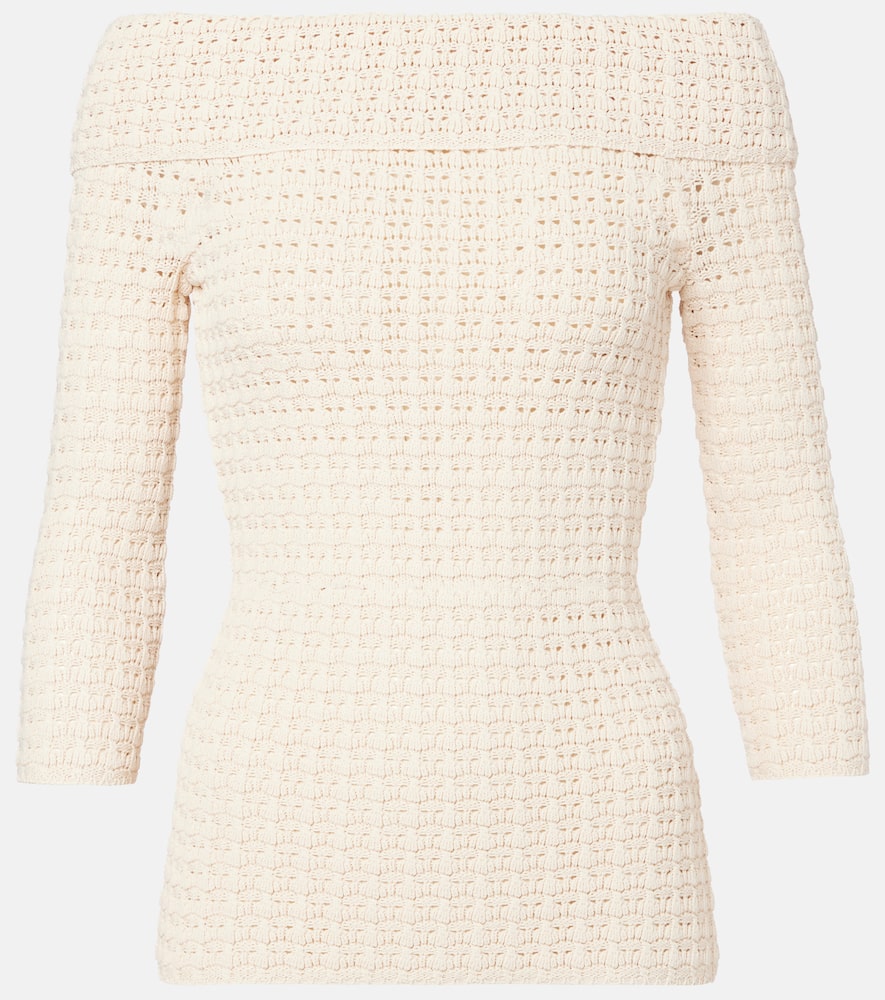Dermottega crochet off-shoulder top