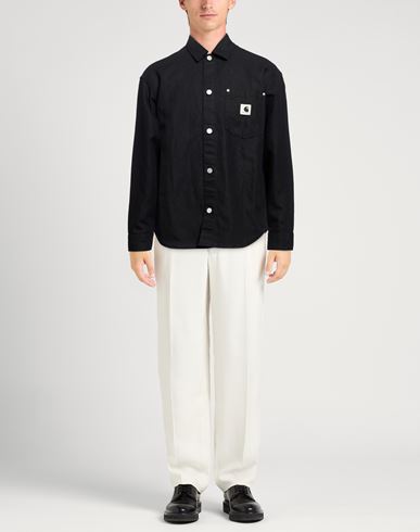 Man Shirt Black Size M Cotton, Linen