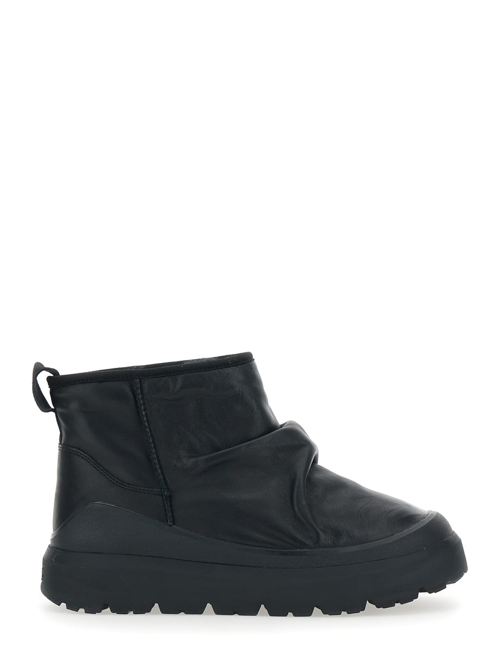 Heritage Utility Black Ankle Boots With Ruffle Detail In Leather Man