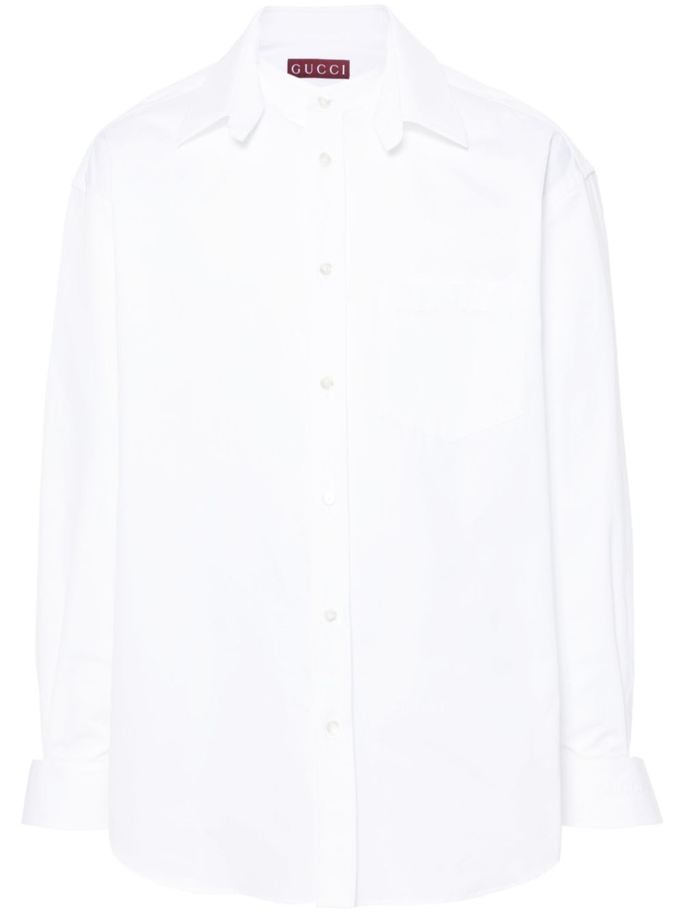 Logo-embossed cotton shirt - White