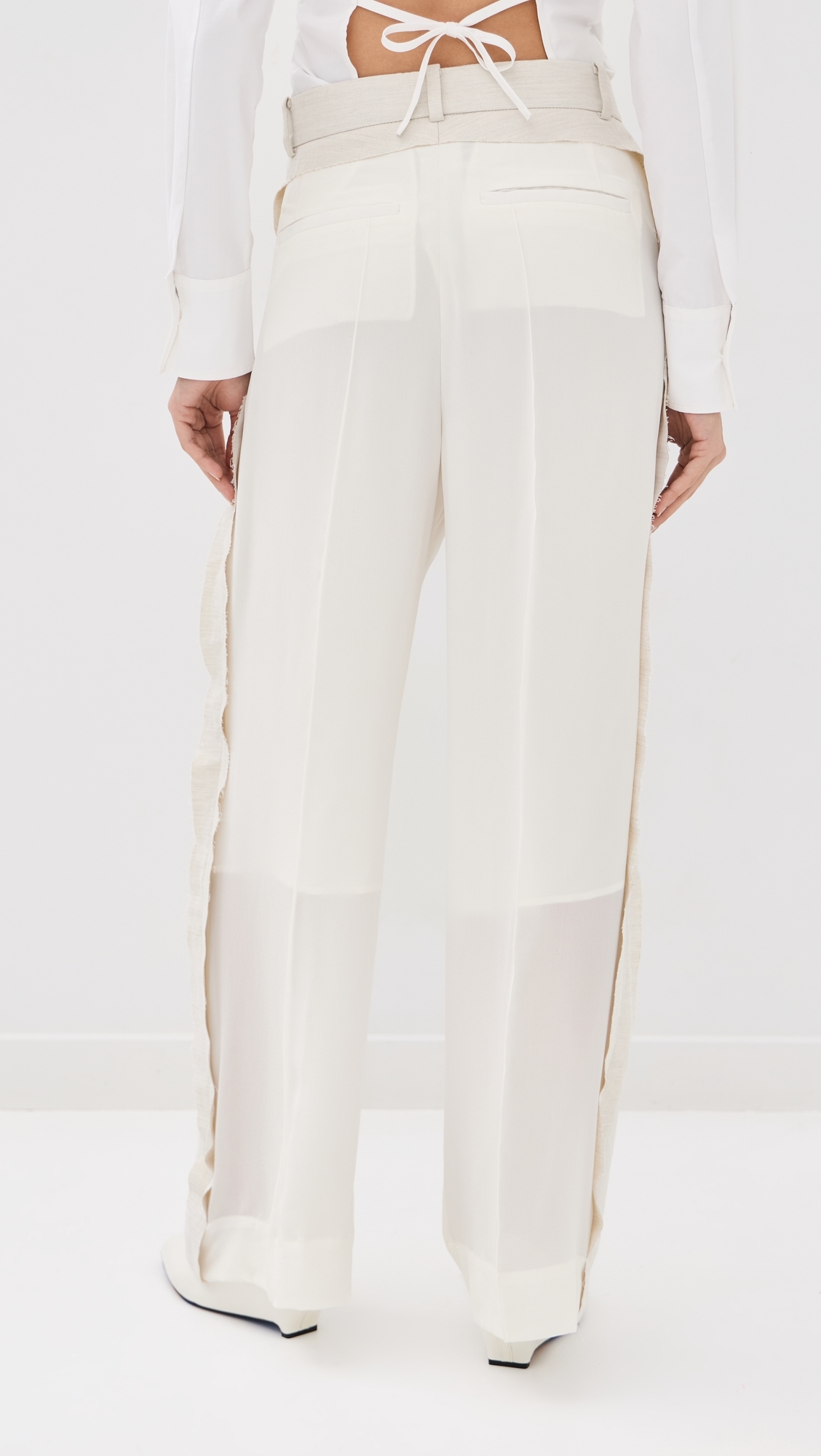 Flow Gathered Silk Pants Ivory
