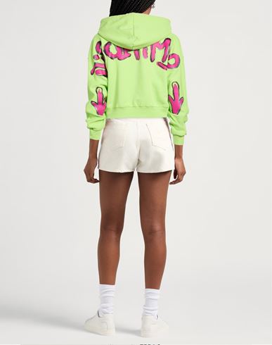 Woman Sweatshirt Lime green Size S Cotton